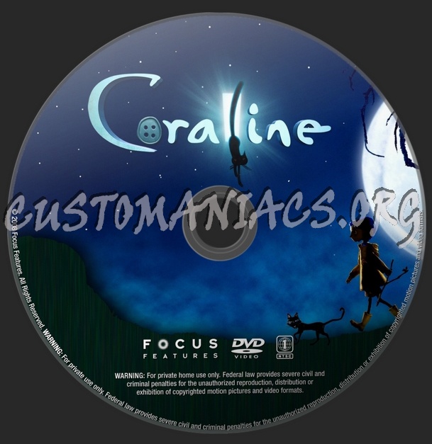 Coraline dvd label