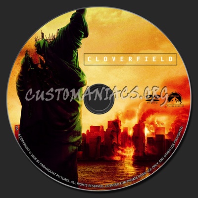 Cloverfield dvd label