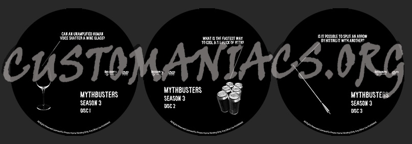 Mythbusters Season 3 dvd label