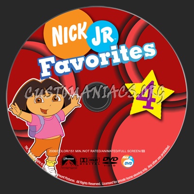 Nick Jr Favorites 4 dvd label