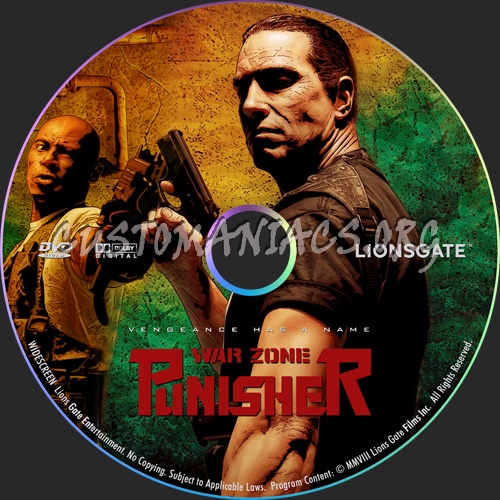 Punisher War Zone dvd label