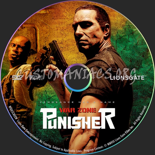 Punisher War Zone dvd label