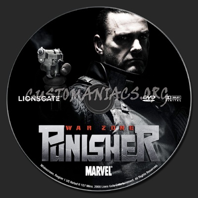 Punisher: War Zone dvd label