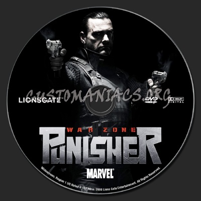 Punisher: War Zone dvd label