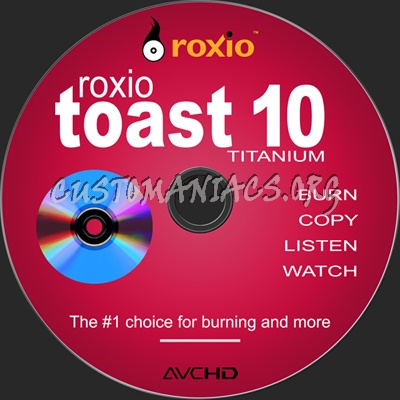 Roxio Toast Titanium 10 & Pro dvd label