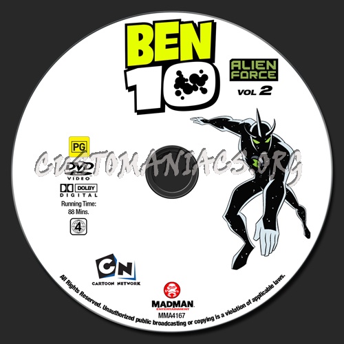 Ben 10 - Alien Force Volume 2 dvd label