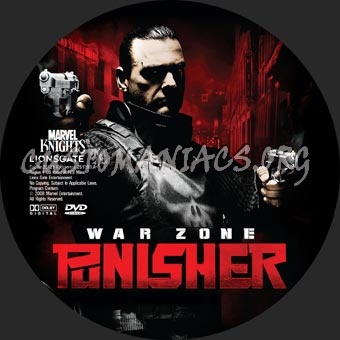 Punisher War Zone dvd label