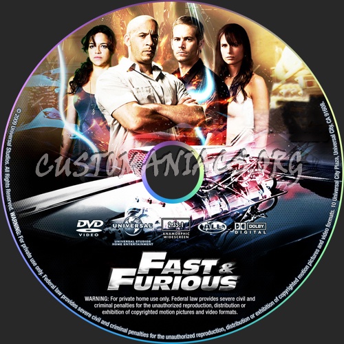 Fast & Furious dvd label