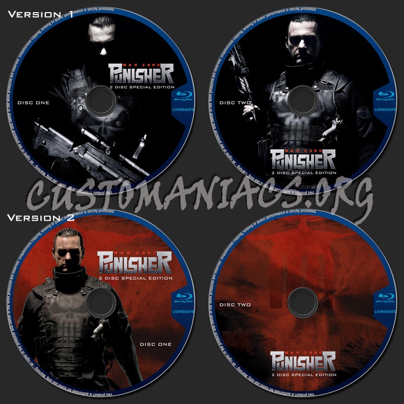 Punisher : The War Zone blu-ray label