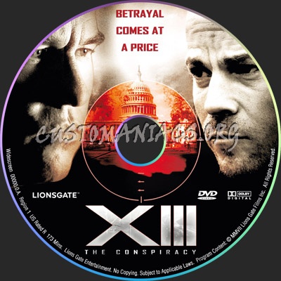 XIII The Conspiracy dvd label