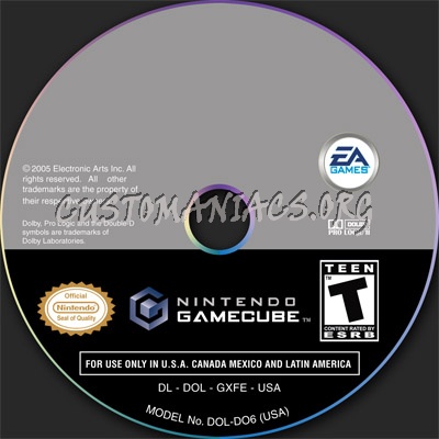 Gamecube Disc Template dvd label