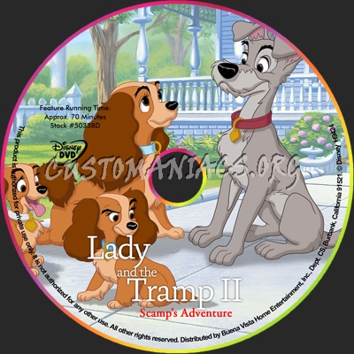 Lady and the Tramp II - Scamp's Adventure dvd label