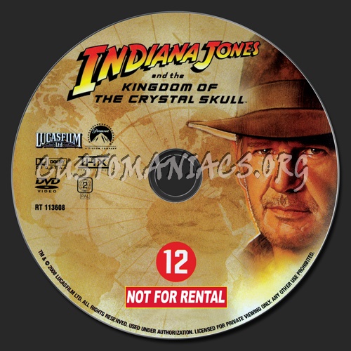 Indiana Jones and the Kingdom of the Crystal Skull dvd label