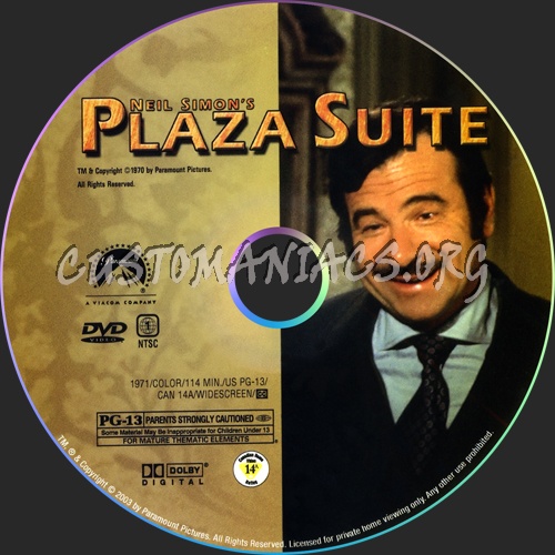 Plaza Suite dvd label