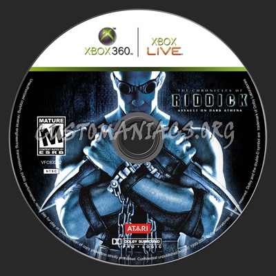 THE CHRONICLES OF RIDDICK Assault on Dark Athena dvd label