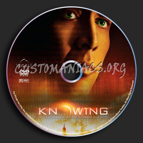 Knowing dvd label