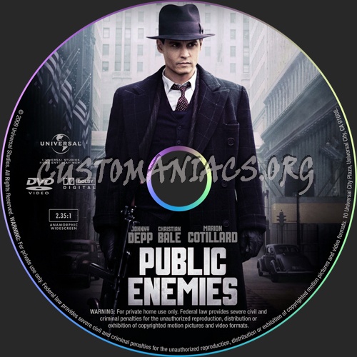 Public Enemies dvd label