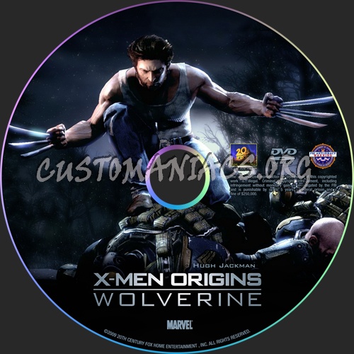 X-Men Origins: Wolverine dvd label