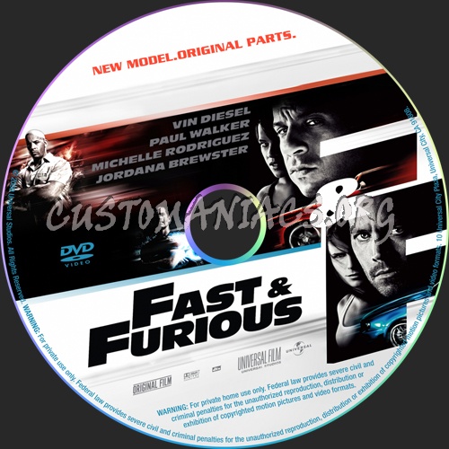 Fast & Furious dvd label