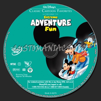 Classic Cartoon Favorites Volume 7 - Extreme Adventure Fun dvd label