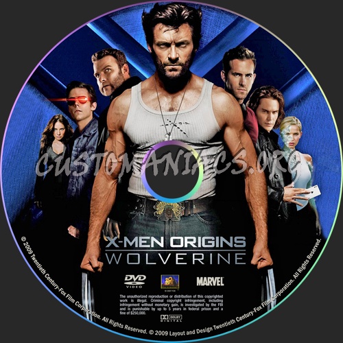 X-Men Origins: Wolverine dvd label