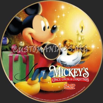 Mickeys Once Upon a Christmas dvd label