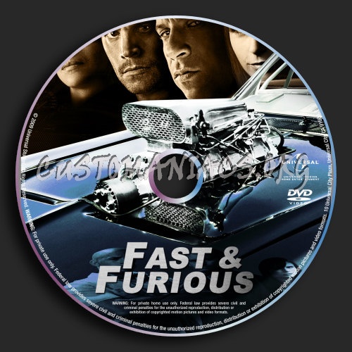 Fast And Furious dvd label