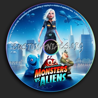 Monsters Vs Aliens dvd label