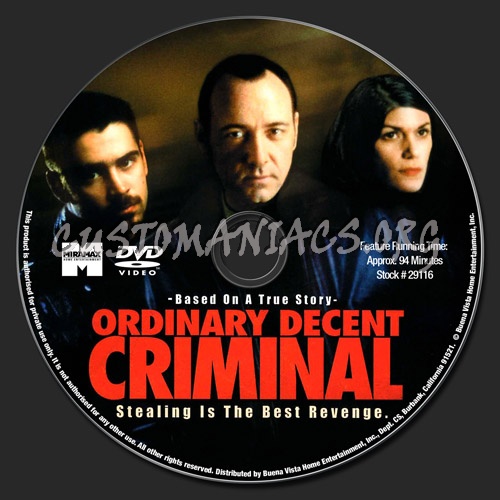 Ordinary Decent Criminal dvd label