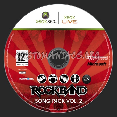 Rock Band  Song Pack VOL. 2 dvd label