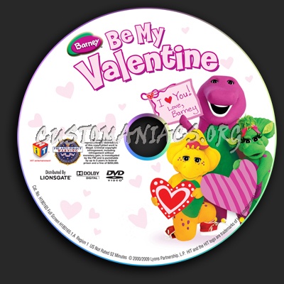 Barney Be My Valentine dvd label