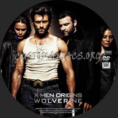 X-Men Origins: Wolverine dvd label