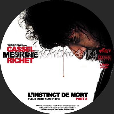 L'instinct de mort - Public Enemy No 1 - Part 2 dvd label