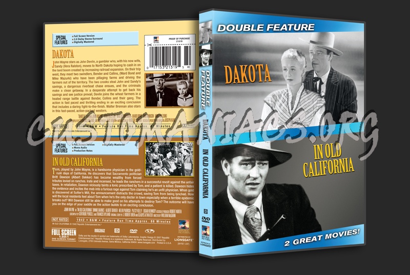 Dakota / In Old California dvd cover