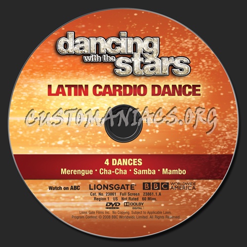 Dancing with the Stars Latin Cardio Dance dvd label