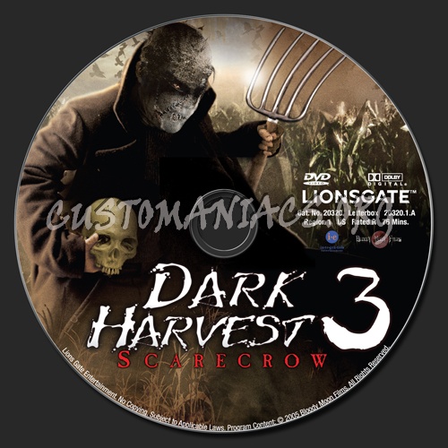 Dark Harvest 3 Scarecrow dvd label
