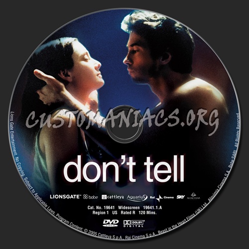 Don't Tell dvd label