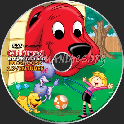 Clifford the big red dog Doghouse Adventures dvd label - DVD