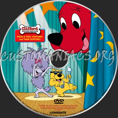 Clifford the big red dog Rock N' Roll Clifford dvd label