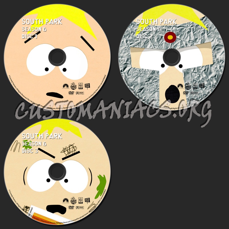 South Park Season 6 dvd label