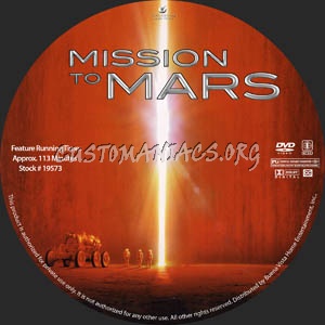 Mission to Mars dvd label