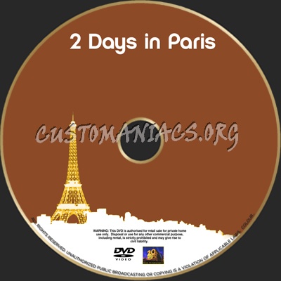 2 Days In Paris dvd label