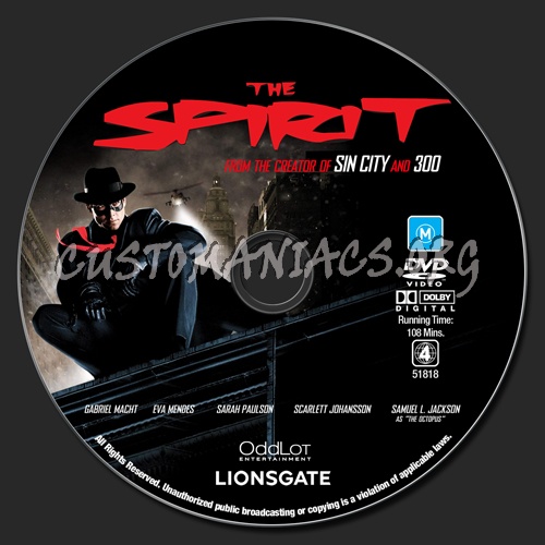 The Spirit dvd label