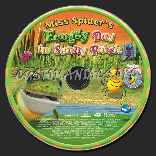 Miss Spider's  Sunny Patch Friends: Froggy Day in Sunny Patch dvd label