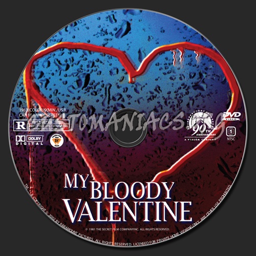 My Bloody Valentine (1981) dvd label