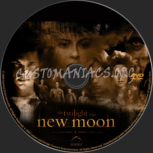 The Twilight Saga New Moon dvd label