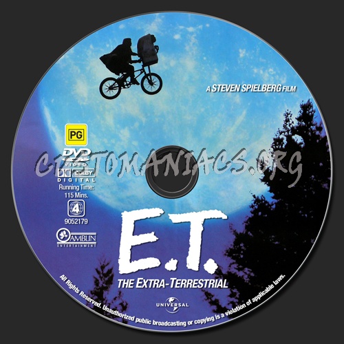 E.T. The Extra-terrestrial dvd label