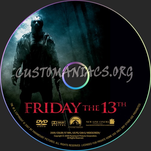 Friday The 13th dvd label