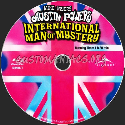 Austin Powers International Man of Mystery blu-ray label