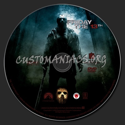 Friday The 13th (2009) dvd label